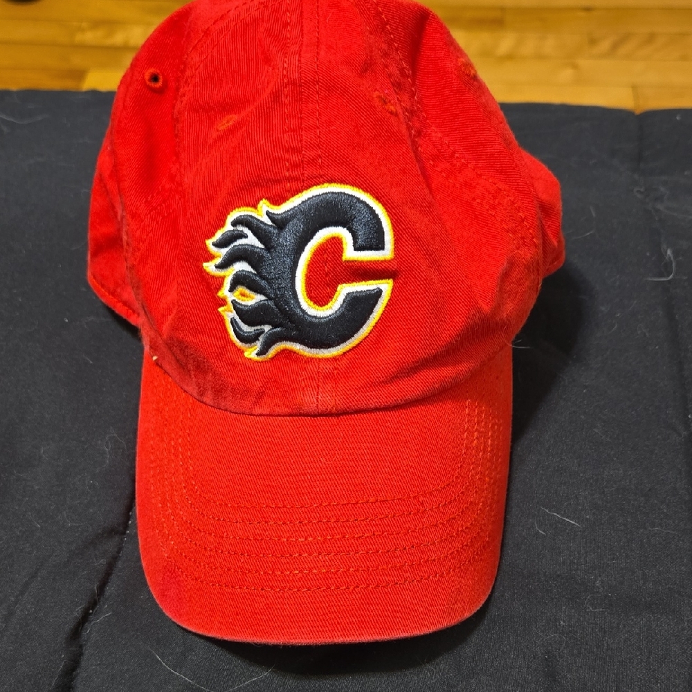 NHL Red Cap with Black and Yellow Logo